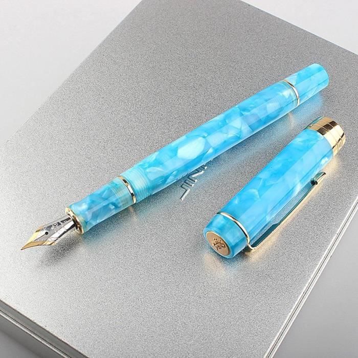 Stylo Plume Bleu À Clip Doré Avec Bouchon À Vis, Pointe F Fine, Cadeau ...