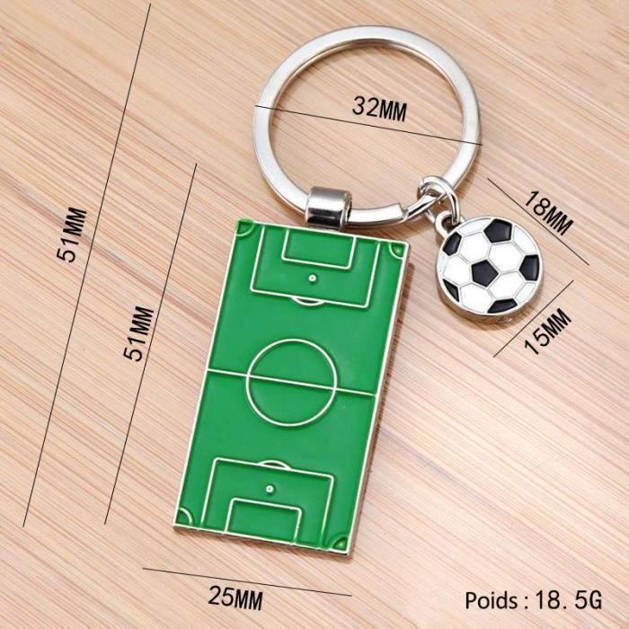 Porte-clés Football En Métal Argenté - Accessoire Fan De Sport - Pour Sac, Clés, Cadeau D'anniversaire Ou Fête