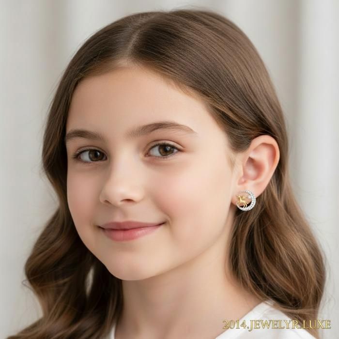 Boucles D'Oreilles Créoles Enfant - Arbre De Vie 12mm - Plaqué Or 750/1000 - Neuf étiqueté