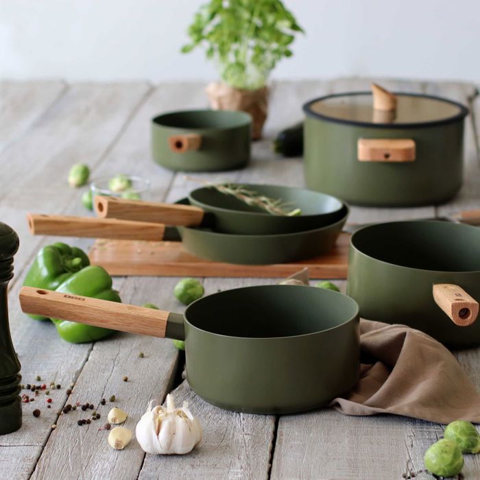 Casserole 20cm Avec Couvercle Vert - Revêtement Céramique Antiadhésif, Sans PFOA/PTFE - 13