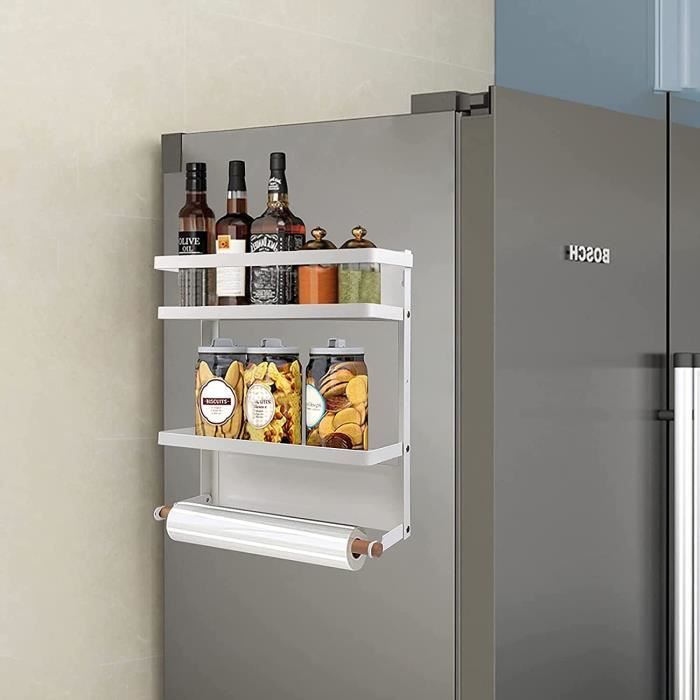 ADWOLT Étagère Magnétique pour Réfrigérateur,Étagère à Épices Magnétique  pour le Réfrigérateur, 4 Pièces Magnétiques Étagère à Épices Autocollante  pour Organisateur de Cuisine : : Cuisine et Maison