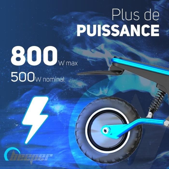 Trottinette Électrique Tout-Terrain Beeper Trail 850W – Autonomie 40 Km, Batterie Amovible 48V 13Ah – Suspension Confort
