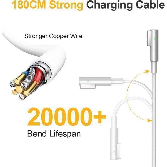 Chargeur MacBook Pro 85W - Compatible Modèles 2006-2012 13/15/17 Pouces, L-Tip