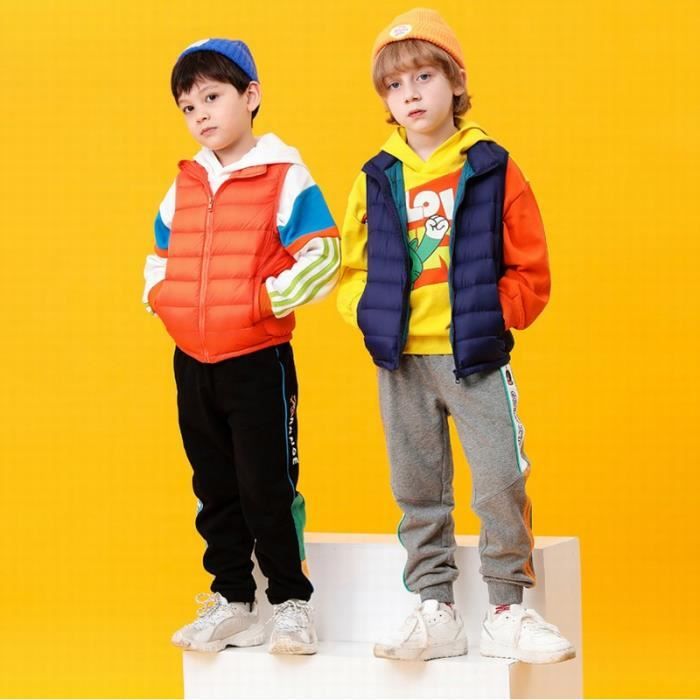 Gilet Doudoune Sans Manches Enfant - Coupe-vent, Chaud, Léger - Pour Filles Et Garçons - Fermeture Zip - Hiver