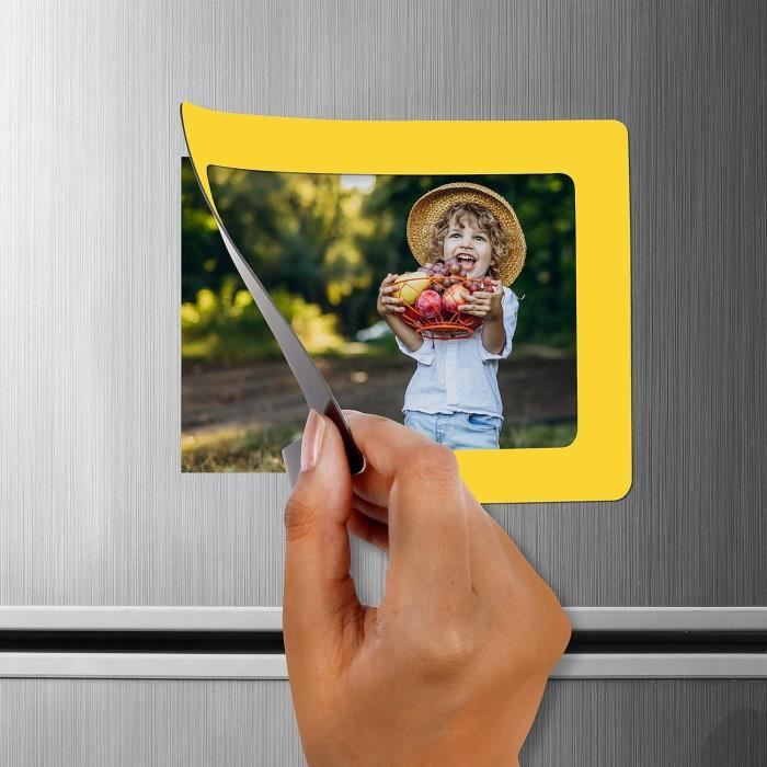 Cadre photo magnetique frigo (lot de 20) - pour photos de 7 x 4,5 cm -  magnet personnalisable pour frigo en acrylique transparent - Cdiscount  Maison