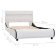 364•Modern Design Lit 1 PLACE|Cadre de lit avec LED Adulte Simplicity MODE Structure de lit|Blanc Similicuir 90 x 200 cm TOP VENTES-3