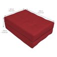 Beautissu ECO Elements coussin d'assise pour canapé en palette 120x80x15cm - Rouge - Extérieur Euro Palette-3