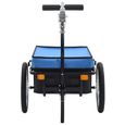 vidaXL Remorque de vélo/chariot à main 155x60x83 cm Acier Bleu-3