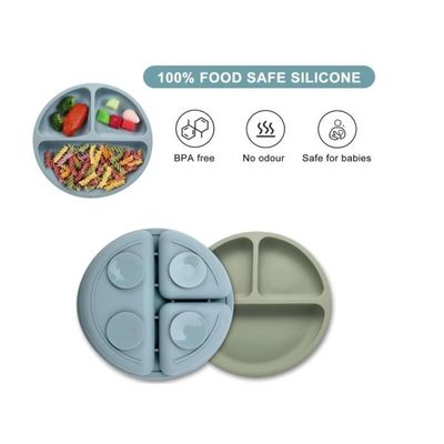 CHN 3Pcs Assiettes Ventouse Bébé Assiette Silicone Bébé avec Ventouse CHN 3Pcs Assiettes Ventouse Bébé Assiette Silicone Bébé avec Ventouse