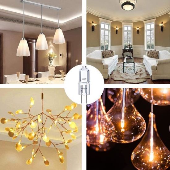 Kimjo Ampoules Halogenes G4 12v 20w Dimmable Blanc Chaud 2800k 270lm Halogene Angle De Faisceau 360 Capsule Transparente Lampes Cdiscount Maison