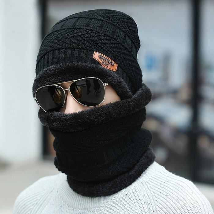 Ensemble Hiver Bonnet écharpe Gants - Laine Tricotée Pour Femmes Et Hommes - 8