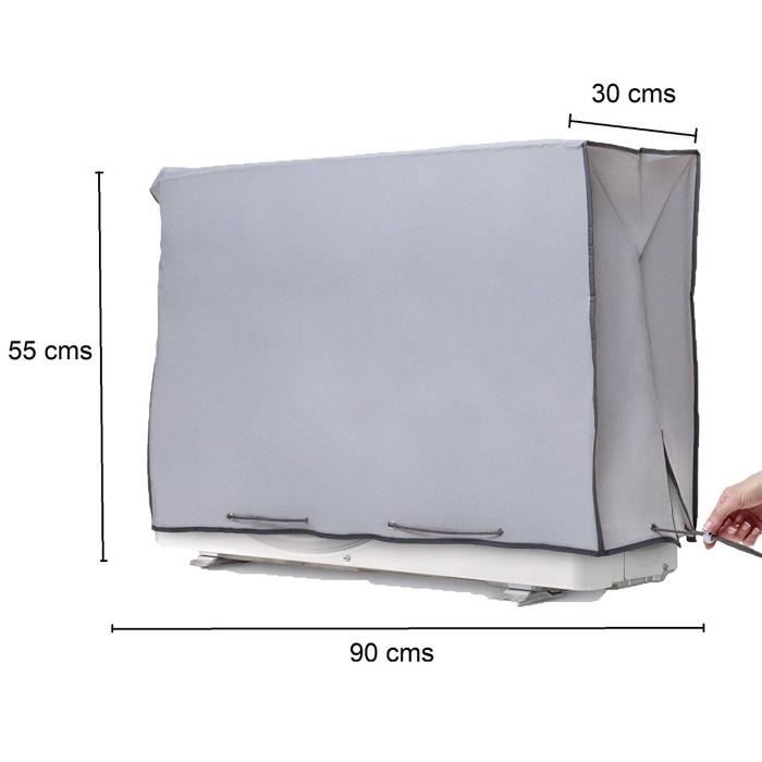 SMART-T-HAUS Housse de Protection pour climatiseur extérieur imperméable  Double Tissu et Protection UV, Gris, 90 x 55 - Cdiscount Bricolage