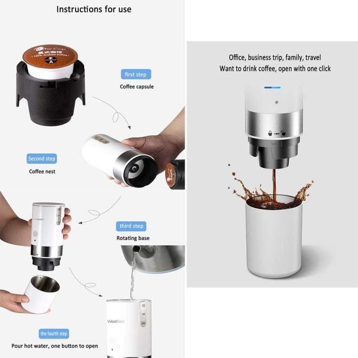 Machine à café portable à batterie rechargeable mini machine à café à  capsule électrique en poudre de café - Cdiscount Electroménager
