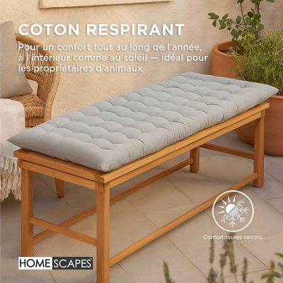 Coussin Banc Jardin 5cm Épaisseur 80x40cm Beige - Haute Densité Intérieur Extérieur