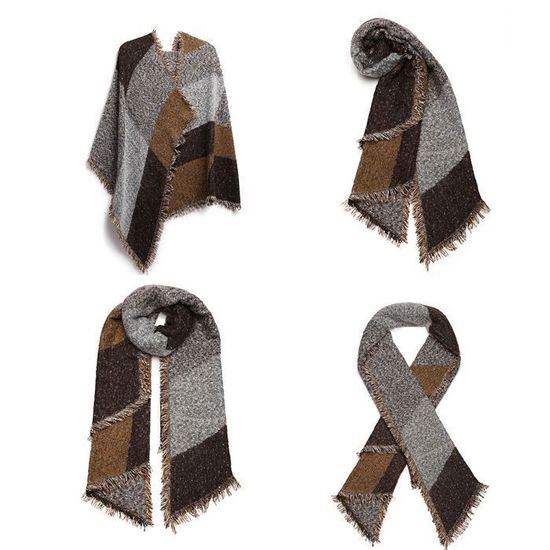 Accessoire Tendance Froid Écharpe Châle Femme Heekpek - Imitation