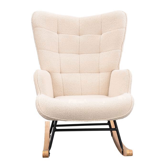 Fauteuil à Bascule Chaise À Bascule Rocking Chair Fauteuil Relax Avec Repose Pieds Extractible Vert