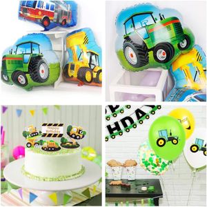Kit Décoration Anniversaire Tracteur XXL - Pour Garçon 2-3 Ans - Ballons, Bannière, Autocollants - Thème Ferme