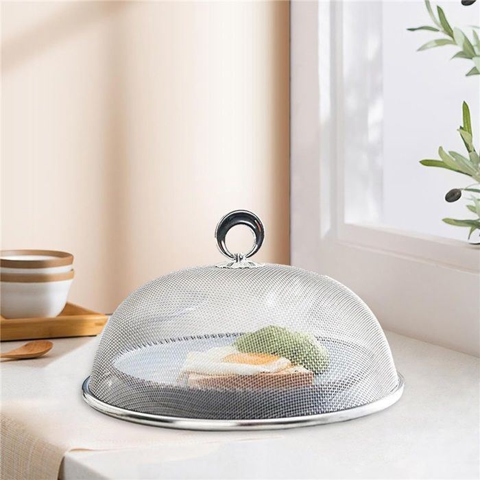 Cloche Anti-mouches En Acier Inoxydable Pliable - Diamètre 30cm, Pour Protéger Les Aliments à La Maison, En Barbecue Ou Pique-nique