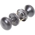 jeu de poignées de porte rondes  diamètre du cache serrure: 55 mmpoignée multitâche noire bouton rotatif  bouton aluminium  poigné-0