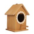 Mangeoire à oiseaux suspendue décorative pour nid d'oiseau en bois nichoir - nid habitat - couchage-0