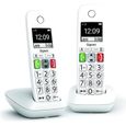 Téléphone Fixe sans Fil - GIGASET - E290 Duo Blanc - Grand écran - Larges touches - Audio Boost-0