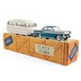 Miniatures montées - Simca Chambord Vedette bleu & gris avec caravane Hénon 1958 1/43 Norev-0