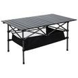 Table Pliante Table de Camping Résistant aux Intempéries Table de Jardin avec Sac de Transport Noir-0