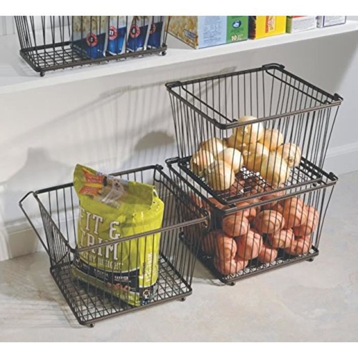 Panier De Rangement En Métal Grillagé 7934 - Achat / Vente ...