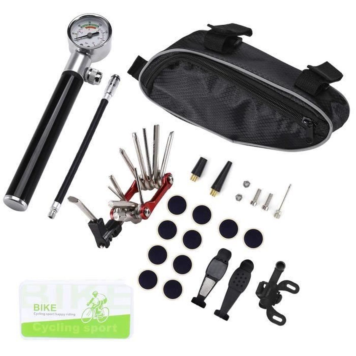 Trousse d/'outils de réparation multifonctions portable 15 en 1 pour vtt