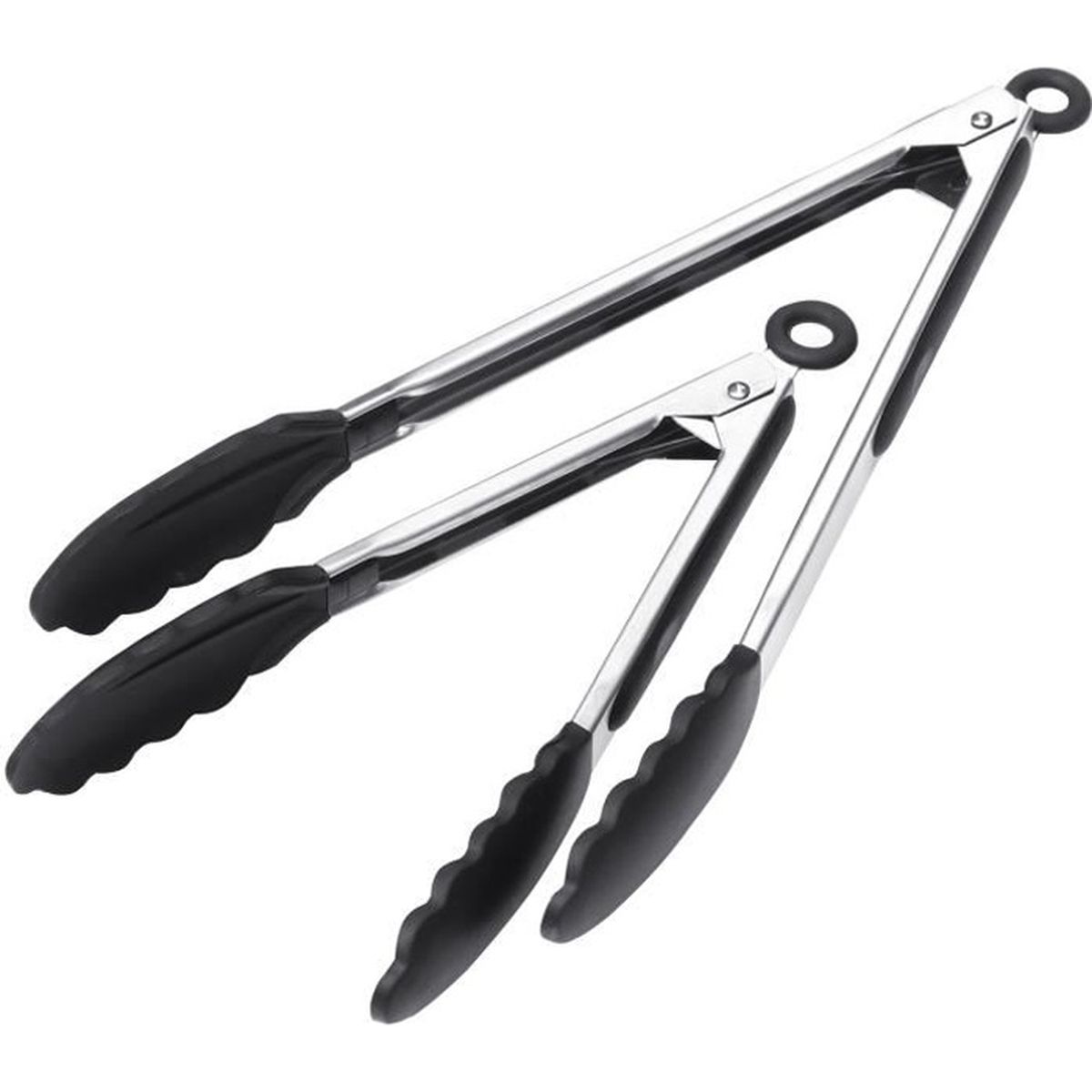Lot De 4 Cuillères En Silicone Noir Anti-adhésives - Long Manche Résistant à La Chaleur | Pour Cuisine Et Pâtisserie