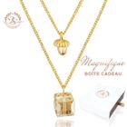 Collier Femme Double Baigné dans l'Or. Livré dans une jolie boîte cadeau. Cadeau idéal pour les fêtes de fin d'année. 2SPLENDID®