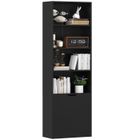 Bibliothèque - HOMCOM - 4 compartiments - meuble de rangement livres - 59x29x180 cm - Noir