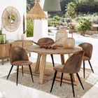 FURNITURER Lot de 4 Chaise de salle à manger Vintage en Daim Chaise de cuisine