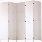 PEGANE Paravent de 5 pans tressé en fibres naturelles coloris blanc - Dim : H180 x L225 cm