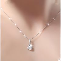 Argent inlay zircon collier pendentif bijoux en argent cadeau de Noël femme