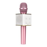 Microphone Karaoké Bluetooth sans fil avec haut-parleur stéréo rose 