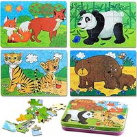 4 Pièces Puzzle Jouets Montessori Puzzle Enfant 2 3 4 Ans Animaux Jouets en Bois de Puzzle