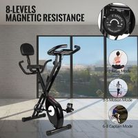 Vélo d'appartement Pliable - HOME FITNESS CODE - Résistance réglables - Entraînement Gym - Noir