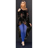 Mode féminine musulmane Muslimah blousa  CL190322W02 noir