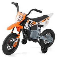 Moto électrique Enfant 12V COSTWAY – Roues D'entraînement, Suspension, Musique Et Bluetooth, 3-5 Km/h