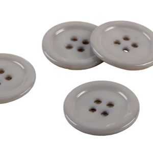 PELLE À CENDRE Lot de 3 boutons 100% nacre ronds gris cendre  25mm