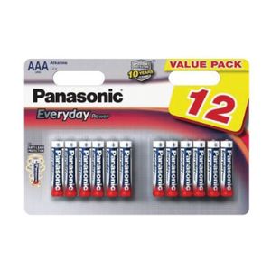 PILES Pile Alcaline Panasonic LR03 AAA EVERYDAY POWER - blister de 12