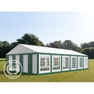 TONNELLE - BARNUM Tente de réception autoportante - ECONOMY - 6x12m - Vert - Toile PVC étanche et résistante aux UV