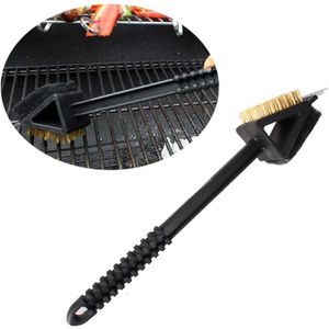 USTENSILE Modenny 3in1 Acier inoxydable Poignée longue Barbecue Grill Four Nettoyage Brosse BBQ Cleaner Cuivre Fil de cuivre BBQ Brosse d A375