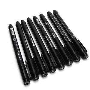 DELI Pigment Liner Stylos Encre Noire Fineliner pour l’Écriture Dessin  Journalisation 6 Pack