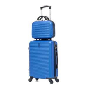 VALISE - BAGAGE CELIMS - VALISE SET DE 2 - 55cm + Vanity - Taille Cabine avec son vanity - Bleu - 4 Roues - ABS