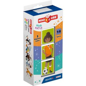 ASSEMBLAGE CONSTRUCTION Magicube 111 - Magicube Mix & Match Sports - Constructions Magnétiques Et Jeux Educatifs, 3 Cubes Magnétiques[b1641]