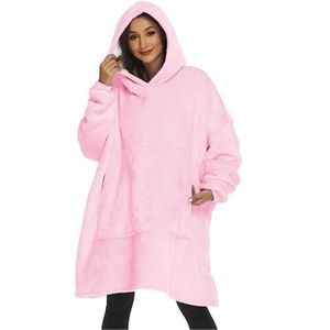 Wearable Robe couvertures Polaire en peluche à manches TV plaids Super Doux  chaud confortable Grande Sweat à capuche robes de chambr - Cdiscount Maison