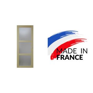 PORTE COULISSANTE Porte Coulissante 3 Carreaux Placage Ayous Largeur