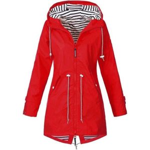 Imperméable - Trench Rouge Trench Coat Pour Femme,  Imperméable à Capuc
